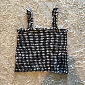 Black and White Smocked Tank Top